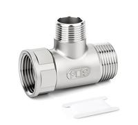 ERGAOBOY Raccords de tuyaux en T réducteurs, 3/4" BSP mâle x 1/2" BSP mâle x 3/4" BSP femelle adaptateur 3 voies en forme de T en acier inoxydable 304 pour carburant/air/liquide/gaz