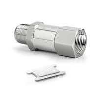 ERGAOBOY SS304 Clapet anti-retour en ligne femelle x mâle 0,6 cm | Structure du corps fendue, mécanisme de contrôle à ressort interne, ports filetés femelles vers mâles