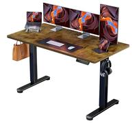ErGear Bureau Assis Debout, Bureau Electrique Réglable en Hauteur avec Panneau Intelligent à 4 Mémoires et Plateau en Deux Parties (Marron, 140 x 70 cm)