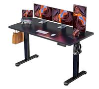 ErGear Bureau Assis Debout, Bureau Electrique Réglable en Hauteur avec Panneau Intelligent à 4 Mémoires et Plateau en Deux Parties (Noir, 140 x 70 cm)