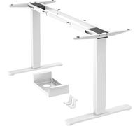 ErGear Bureau Assis Debout Électrique à 2 Moteurs, Bureau Réglable en Hauteur, 4 Contrôles de Mémoire, Supportant Jusqu'à 120 kg, Cadre en Acier Robuste (Blanc)