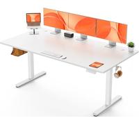 ErGear Bureau Assis Debout Electrique, Bureau Réglable en Hauteur Electrique 180 x 80 cm avec Panneau Intelligent à 4 Mémoires, Bureaux Blanc avec Plateau en Panneaux Assemblés