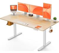 ErGear Bureau Assis Debout Electrique, Bureau Réglable en Hauteur Electrique avec Panneau Intelligent à 4 Mémoires, Bureaux Blanc avec Plateau en Panneaux Assemblés (160 x 80 cm, Beige)