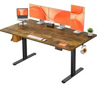ErGear Bureau Assis Debout Electrique, Bureau Réglable en Hauteur Electrique avec Panneau Intelligent à 4 Mémoires, Bureaux Blanc avec Plateau en Panneaux Assemblés (140 x 70 cm, Marron Rustique)