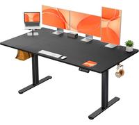 ErGear Bureau Assis Debout Electrique, Bureau Réglable en Hauteur Electrique avec Panneau Intelligent à 4 Mémoires, Bureaux Blanc avec Plateau en Panneaux Assemblés (140 x 70 cm, Noir)