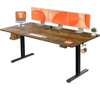 ErGear Bureau Assis Debout Electrique, Bureau Réglable en Hauteur Electrique avec Panneau Intelligent à 4 Mémoires, Bureaux Blanc avec Plateau en Panneaux Assemblés (160 x 80 cm, Marron Rustique)