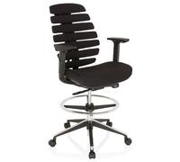 ERGO LINE II WORK tissu - Chaise de comptoir Noir