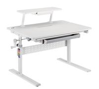 Ergo Office ER-483 Bureau ergonomique pour enfants avec réglage de la hauteur et de l'inclinaison jusqu'à 40 degrés, tablette supplémentaire avec support de livre, table d'école pour enfants jusqu'à 4