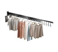 Ergocar Étendoir à Linge Mural, Cintre Mural Porte-vêtements Pliable Épaissir avec Trous Suspendus, Durable Aluminium Etendoir Linge pour Balcon, Salle de Bains, Buanderie