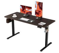 ERGOMAKER Bureau Assis Debout Électrique Ergonomique 140 x 60 cm,Noyer | Bureau Gaming en Hauteur Motorisé,Panneau Intelligent avec 2 Mémoires Moteur Silencieux,Plateau en 3 Parties pour la Maison