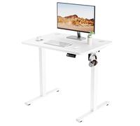 ERGOMAKER Bureau Assis Debout Électrique Ergonomique 80 x 60 cm,Blanc | Bureau Gaming en Hauteur Motorisé,Panneau Intelligent avec 2 Mémoires Moteur Silencieux,Plateau en 2 Parties pour la Maison
