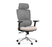 Ergomy Pro | Tissu maille/ Tissu - Siège de bureau de qualité professionnelle Gris / Beige