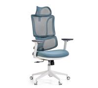 ERGOMY W | Tissu / Maille | Structure : Blanc - Siège de bureau de qualité professionnelle Bleu