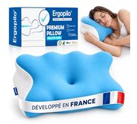 ERGOPILO Oreiller Ergonomique Cervical à Mémoire de Forme - Oreiller Orthopédique Papillon Anti Ronflement - Coussin Nuque Cervicales Douloureuses - Hauteur Réglable - Dos, Côté, Ventre