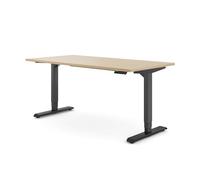 Ergotopia Desktopia Pro X Bureau debout électrique réglable en hauteur et ergonomique, pour bureau ou bureau à domicile, en érable, cadre noir, 160 x 80 cm