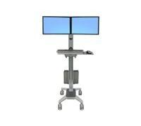 Ergotron Neo-Flex WideView WorkSpace chariot - Technologie brevetée Constant Force - pour 2 écrans LCD/clavier/souris/CPU/scanner de codes barres - double - bicolore gris