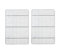 ERHTGUO 2Pcs/Set Stainless Steel Baking Tray Bread Cake Grid Cooling Rack Bakeware Suit Pizza Barbecue Shelf Kitchen Cooking Utensils | 31x24x2.5cm