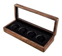 Ericetion Coffret Commémoratif en Noyer Noir À 4 Emplacements pour Pièces De Monnaie, Boîte De Collection en Bois, Présentoir pour Médailles Rangement