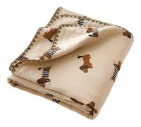 Ericetion Couverture en Coton À Motif Teckel - Plaid Double Épaisseur en Gaze pour Lit Canapé, Doux Léger, pour Les Amoureux des Animaux