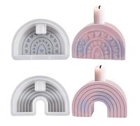 Ericetion Moule en Silicone pour Porte-Bougie, 2 pièces de moules de coulée pour Porte-Bougie en Forme de ponts Arc-en-Ciel en 3D, Moule en résine époxy antiadhésif à Faire soi-même