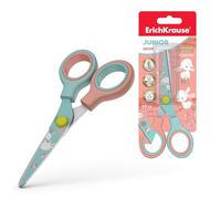 Erich Krause Ciseaux pour enfants Junior 13 cm - Motif Mouton - Acier Inoxydable - Poignées Antidérapantes - Ciseaux de Bricolage et à Papier