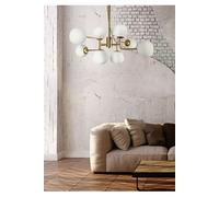 Erich Suspension de plafond Globe en laiton, 8 lumières, E14