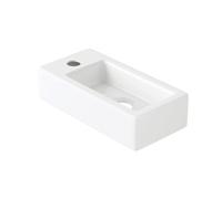 Eridanus Lavabo de salle de bain, lavabo suspendu, cuvette rectangulaire en céramique blanche peu encombrante, robinet à gauche pour meuble-lavabo, vestiaire, toilettes, lavabo de comptoir moderne