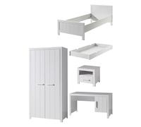 ERIK Lit simple + Lit gigogne + Chevet + Bureau + Armoire 2 portes