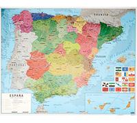 Carte de l'Espagne, Poster, affiche, map Espagne Moyenne taille 40cmx50cm Version espagnole