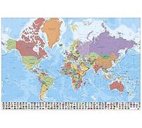 Erik® - Poster Carte du monde - Papier Glacé - 91x61cm