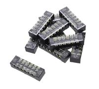 ERINGOGO 10 Pièces Bornier D'alimentation Noir en Fer Capot de Protection, Connecteur Électrique Facile à Installer pour Bureaux et Usines, Bande de Marquage Terminale Pratique