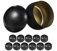 ERINGOGO 12 Pièces Pot à Bougie Carré 8 Oz en Fer-Blanc Noir | Boîte à Couvercle, Étanche et Anti-poussière, pour Bougie Parfumée et Rangement D’accessoires