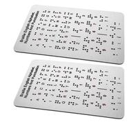 ERINGOGO 2 Tableaux de Lettres Braille en Métal, Tableau Tactile de L'alphabet, Panneau Aluminium-plastique Argenté, 2 Pcs, Pratique Braille, Débutants, École et Éducation, Garçon et