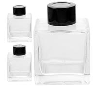 ERINGOGO 3 Pièces Flacon en Verre pour Huiles Essentielles 100ml | Bouteille Transparente Compacte, Niveau Visible, Rangement Pratique, Couvercle Couleur Aléatoire