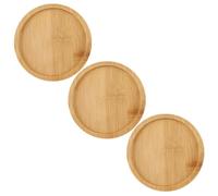 ERINGOGO 3 Pièces Soucoupe Ronde pour Pot de Plante en Bois, Couleur Khaki | Collecte L’excès D’eau, Limite les Traces au Sol, pour Jardinage et Décoration Intérieure