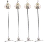 ERINGOGO 4 Pièces Charnières Robustes en Fer Base Ronde Argentée, Amortisseur de Porte D'armoire à Fermeture Douce, Design Stable et Pratique pour Armoires et Fenêtres