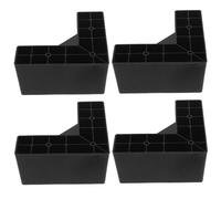 ERINGOGO 4 Pièces Rehausseurs De Lit en Plastique Canapé en Forme De L Pieds De Remplacement Noirs 7. 5Cm pour Lit Et Lave-Linge