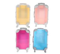 ERINGOGO 4pièces Organiseur De Cosmétiques De Voyage Boîte De Rangement Pour Cils Mini Valise Transparente Conteneur Vide Forme De Bagage Et Filles