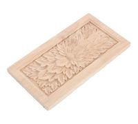 ERINGOGO Applique de Meuble en Bois Massif, Colonne Romaine, Angle Floral | Finition Brute Non Peinte, Sculpture de Fleur Rectangulaire, pour Buffets et Armoires, Rénovation Intérieure