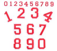 ERINGOGO Autocollants Numérotés Adhésifs Rouge 0-9, 2 Lots de 10 Pièces, Autocollants Chiffres Auto-adhésifs pour Maillot de Football, T-shirt de Foot et Décoration Diy, Stickers Textiles