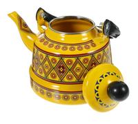ERINGOGO Bouilloire à Thé Vintage 1,1 L Émail Épaissi Jaune Mémoire Forme Cloche Résistance Haute Température Usage Domestique Cuisinière Gaz Électrique