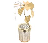 ERINGOGO Chandelier Rotatif en Fer Doré pour Bougie Parfumée, Décoration Créative et Romantique, Fonction Rotative Facile, pour Fêtes Hivernales et Dîners aux Chandelles
