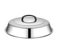 ERINGOGO Couvercle de Barbecue Rond pour Cuisson Uniforme en Acier Inoxydable Argenté Dôme Haut Protection Anti-éclaboussures pour Grillades en Terrasse ou Jardin