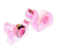 ERINGOGO Dévidoir de Ruban Adhésif Accessoire Autocollant Pratique Bords Lisses en Plastique Rose 2 Sets Portable pour Activités Familiales et Projets Artistiques
