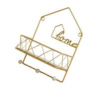 ERINGOGO Étagère Murale de Rangement en Fer et Bois, Forme de Petite Maison | Installation sans Perçage, Construction Soudée, Décoration Murale pour Petits Objets et Plantes