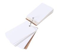 ERINGOGO Fiches D'étude 5.4x9cm 50 en Papier Kraft Blanc Anneaux en Acier Inoxydable Pratique pour Notes et Marque-pages Lot de 50 Pages au Travail ou Activités Extérieures