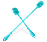 ERINGOGO Goupillon en Silicone Souple pour Nettoyage de Bouteilles Étroites et Vaisselle, Lot de 2 Pièces, Tête Élastique et Manche Long, Compatible Lave-vaisselle