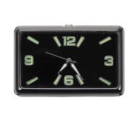 ERINGOGO Horloge Analogique Légère et Stylée pour Voiture en Alliage et Verre Adhésive Horloge Miniature Carrée pour Tableau de Bord, en Voiture Bureau