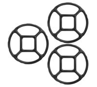 ERINGOGO Lot de 3 Supports Antidérapants pour Wok en Émail Noir, Anneaux Ronds Stables pour Plaque de Cuisson Gaz, Accessoires pour Petites Poêles et Casseroles Adaptés la Cuisson Vapeur