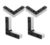 ERINGOGO Lot de 4 Supports en Aluminium en L, Rehausseurs Noirs | Vis M5 Incluses, pour Meubles et Supports, Installation sans Perçage, Format 4x4 Pouces